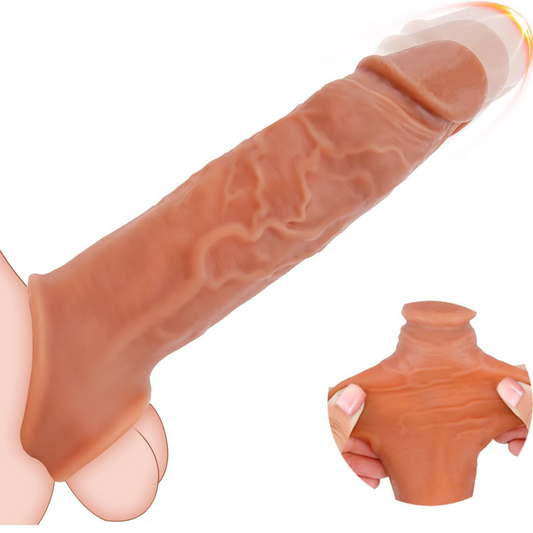 Silicon condom Extender Enhancer (Brown)