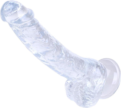 Clear Realistic Dildo, 7 Inch Soft Silicone Dildo For Women - Strong Suction Cup