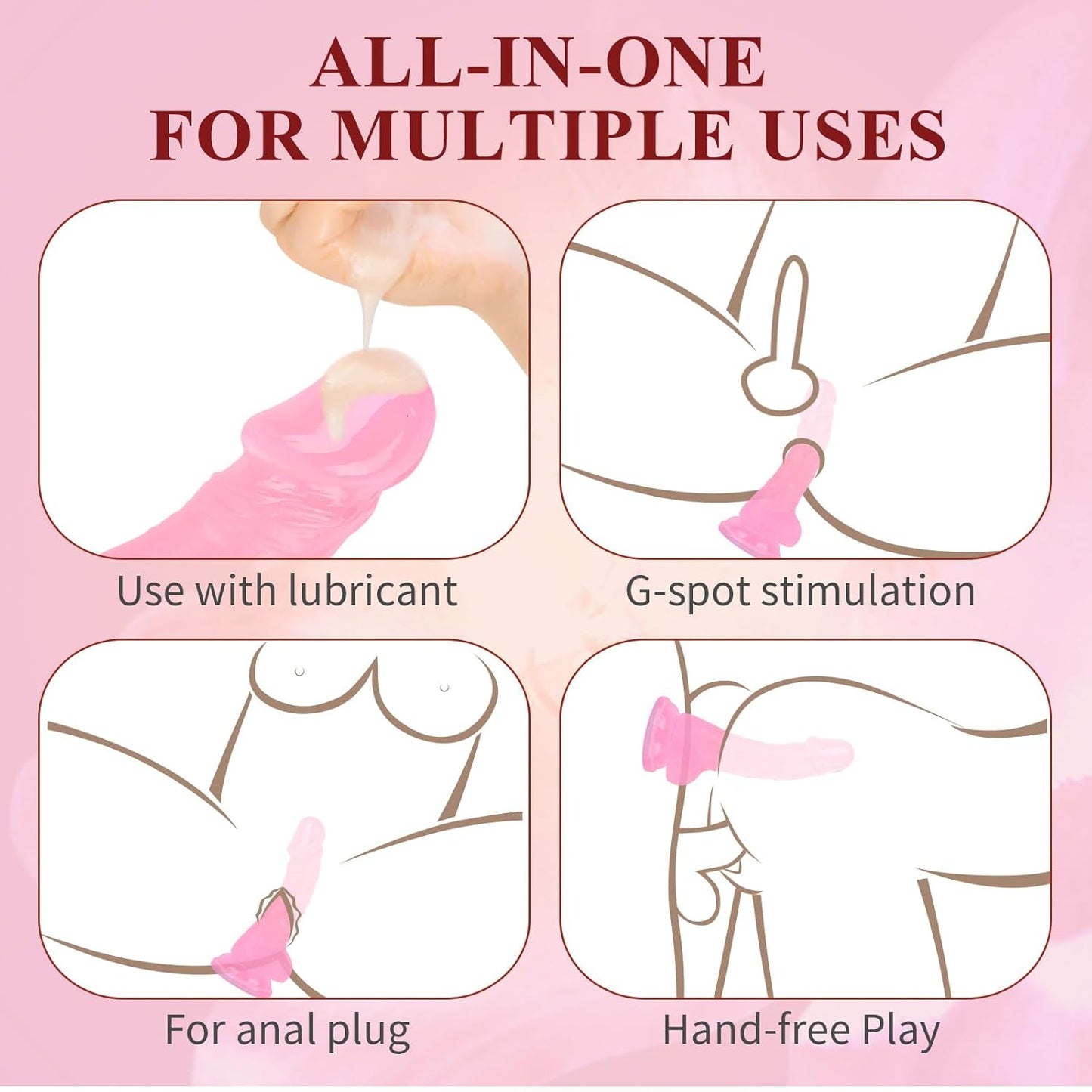Realistic Big Dildo,Flexible Penis with Curved Shaft with Powerful Suction Cup, Women Men