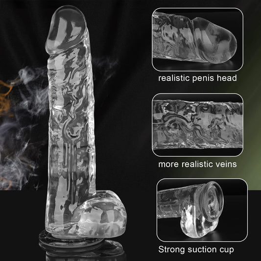 PrimeX Realistic Dildo - 9.6 Inch Huge Silicone Dildo with Strong Suction Cup