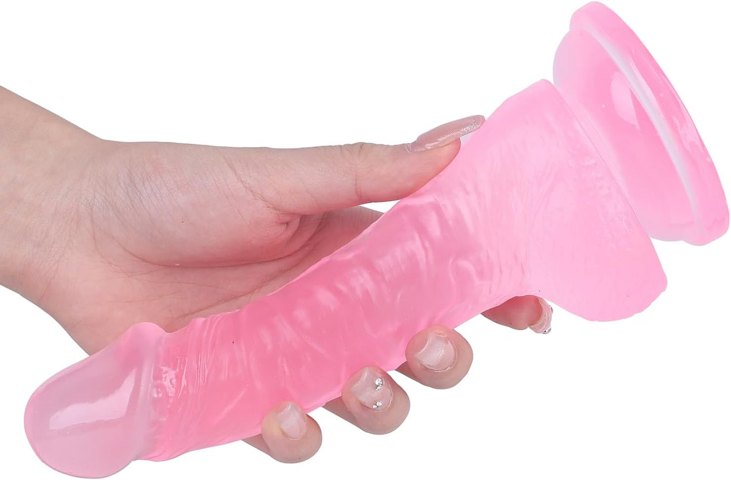 Realistic Big Dildo,Flexible Penis with Curved Shaft with Powerful Suction Cup, Women Men