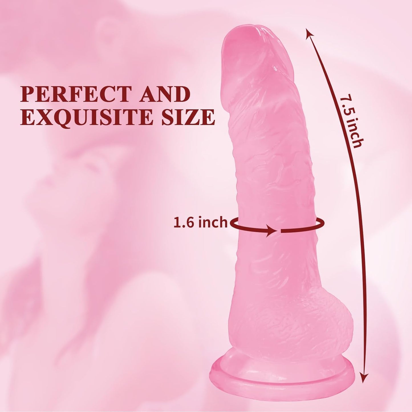 Realistic Big Dildo,Flexible Penis with Curved Shaft with Powerful Suction Cup, Women Men